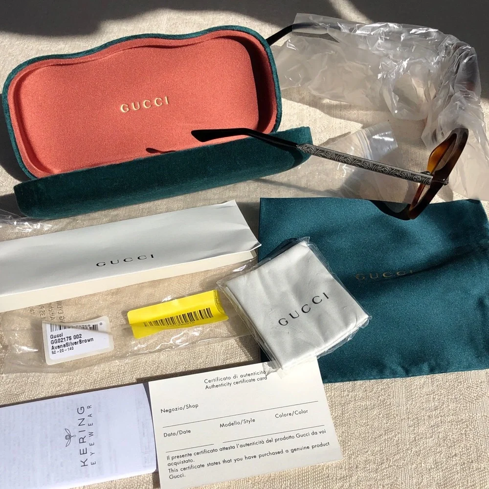 GUCCI 52mm square TIGER head sunglasses
